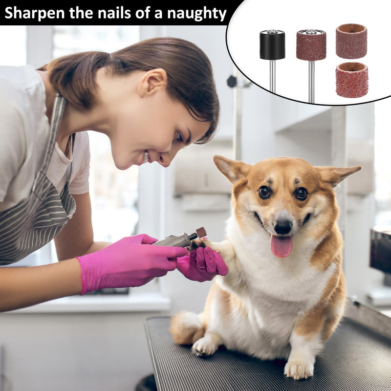 22 Pcs Nail Grinder Replacement Kit, Dog Nail Smoother Sanding Drum Set Dog Claw Grooming Trimmer Supplies Care Rotary Tool, 2 Sizes(1/2 Inch 60 Grit and 100 Grit) - PawsPlanet Australia