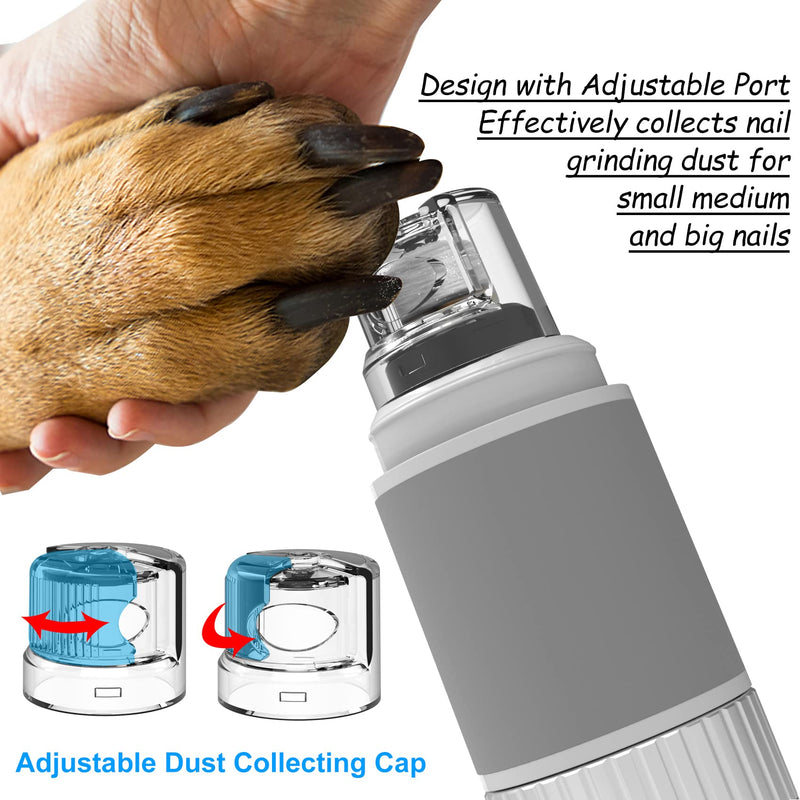Dog Nail Grinder 10h Working Time Powerful Professional Quiet Electric Pet Nail Trimmer Stepless Speed Regulation Painless Nail File for Large Medium Small Dogs and Cats Black with LED - PawsPlanet Australia