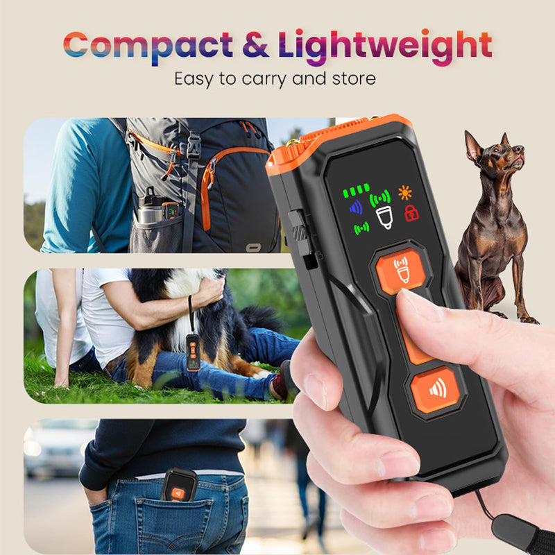 Ultrasonic Dog Barking Control Device, Sonic Bark Deterrent with Flashing Light, Waterproof Anti Bark Device for Indoor Outdoor Use, Stop Neighbor Dog Barking, Bark Deterrent for Home & Yard Security