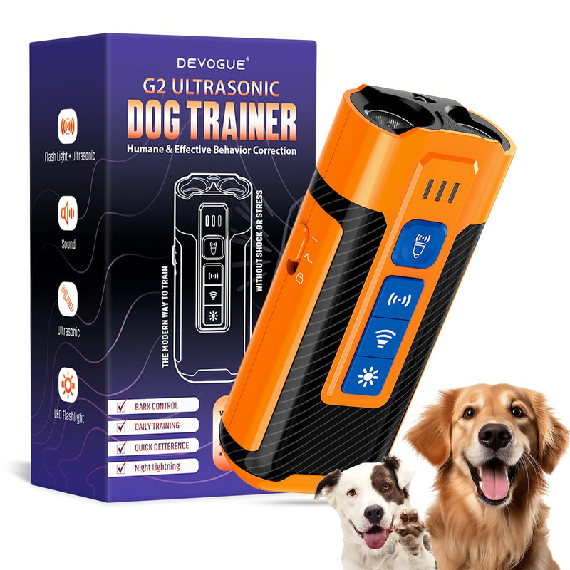 DEVOGUE® Dog Bark Deterrent Devices with Different Training Modes – Rechargeable Anti Barking Device for Dogs – 10 to 12 Meter Long Range Ultrasonic Dog Bark Deterrent
