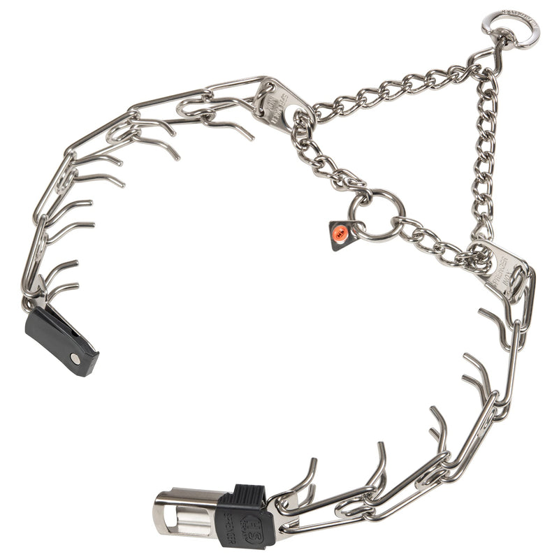 Herm Sprenger Dog Training Prong Collar with Quick Release Cliclock Buckle and Swivel Ring | Adjustable Length Stainless Steel Collar Made in Germany for Large Dogs up to 20" Neck (3.2mm Prongs) 25in (up to 20" neck) x 3.2mm Links - PawsPlanet Australia