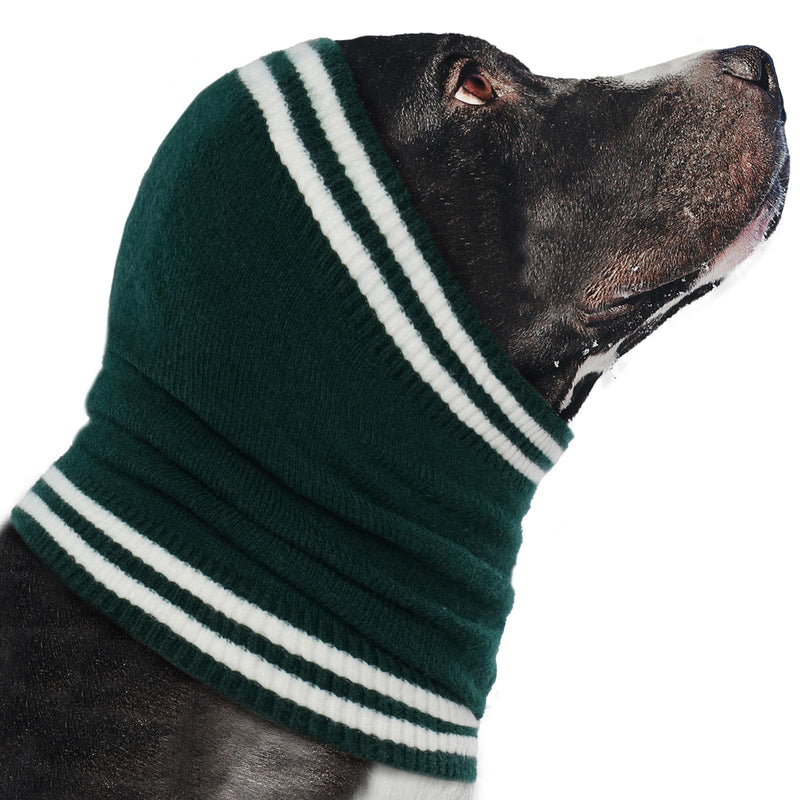 Nanaki Dog Ear Covers for Noise Bath No Shake Ear Wraps for Dogs Hematoma Dog Fireworks Anxiety Relief Calming Hoodie Dog Grooming Ear Cover Quiet Dog Head Wrap Force Drying Thunderstorm Ears for Dogs Large DarkGreen - PawsPlanet Australia
