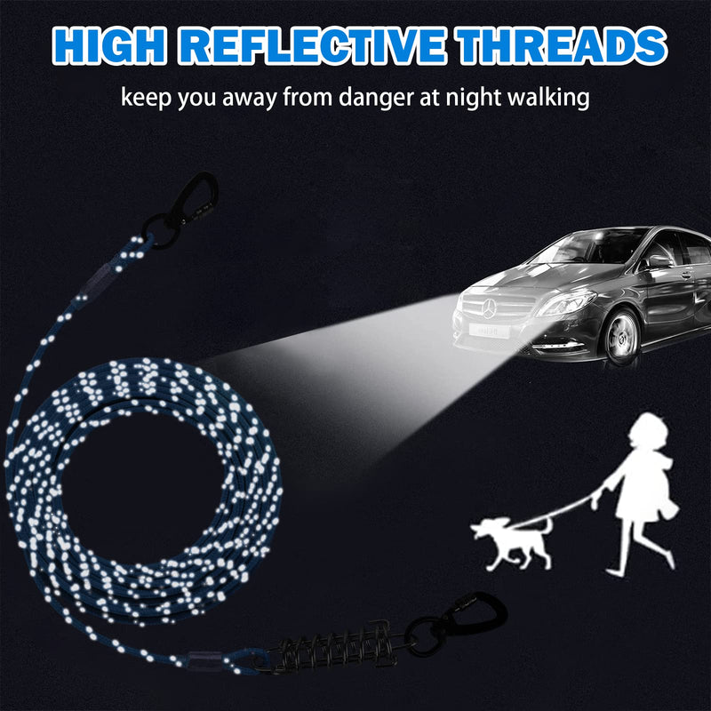 Dog Tie Out Cable 10ft/15ft/20ft/30ft Dog Runner for Yard and Outdoor with Swivel Hook Green/Blue/Purple Reflective Lead Dog Chains for Training Small to Medium Dogs Up to 100lbs 4mm 15ft Blue - PawsPlanet Australia