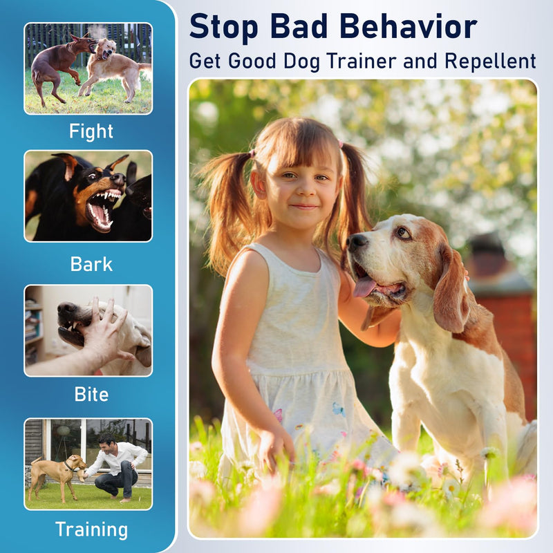Anti Barking Device For Dogs, 55 Ft Dog Barking Deterrent Devices, 4 Frequency Weatherproof Ultrasonic Bark Deterrent, Effective Stop Barking Dog Devices, Stop the dog from barking at a distance