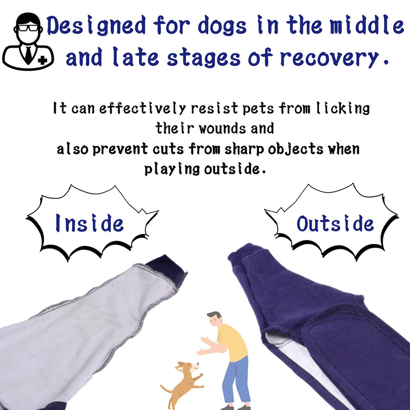 Xqpetlihai Dog Sleeves for Licking Dog Knee Brace After Surgery Wear for Dogs Abrasion Resistant Dog Recovery Sleeve for Dogs Cone Collar Alternative(XXXL) Medium Blue - PawsPlanet Australia