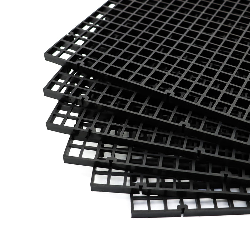 ALEGI Aquarium Fish Tank Divider Plastic Egg Crate Aquarium Filter Bottom Tray Plastic Grid (S 6pcs Black) S 6pcs Black - PawsPlanet Australia