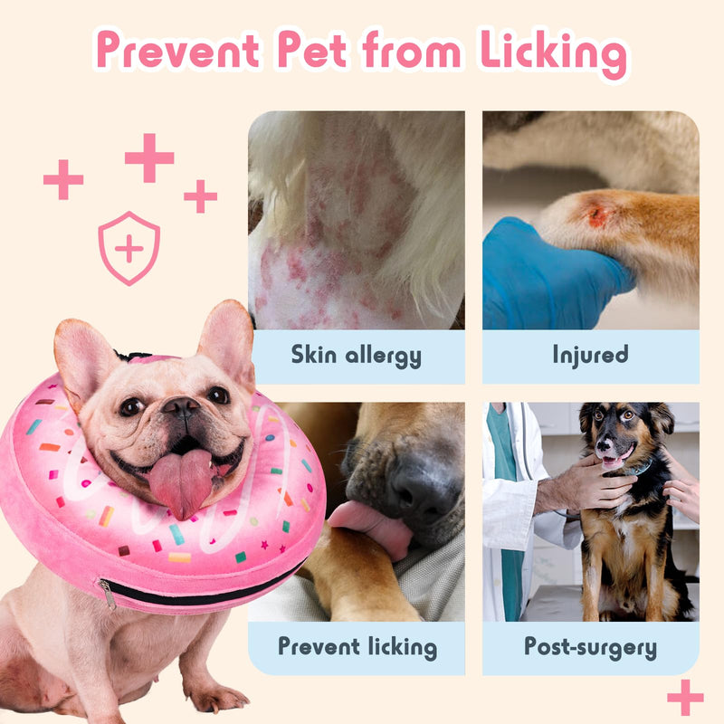 Inflatable Dog Pillow Cone Collar After Surgery, Donut Soft Neck Cone for Husky Border Collie Large Dogs, etc, Recovery E Collar to Stop Licking Pink L - PawsPlanet Australia