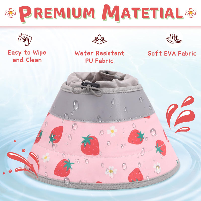 Cat Cone, Adjustable Cat Cone Collar Soft to Stop Licking, Foldable Cute Cat Cone Alternative, Water Resistant Neck Cone for Cats, Lightweight Cat Recovery E Collar for Cat Kitten（Pink，S-2 S(Neck Girth:5.5"-9.5") Pink - PawsPlanet Australia
