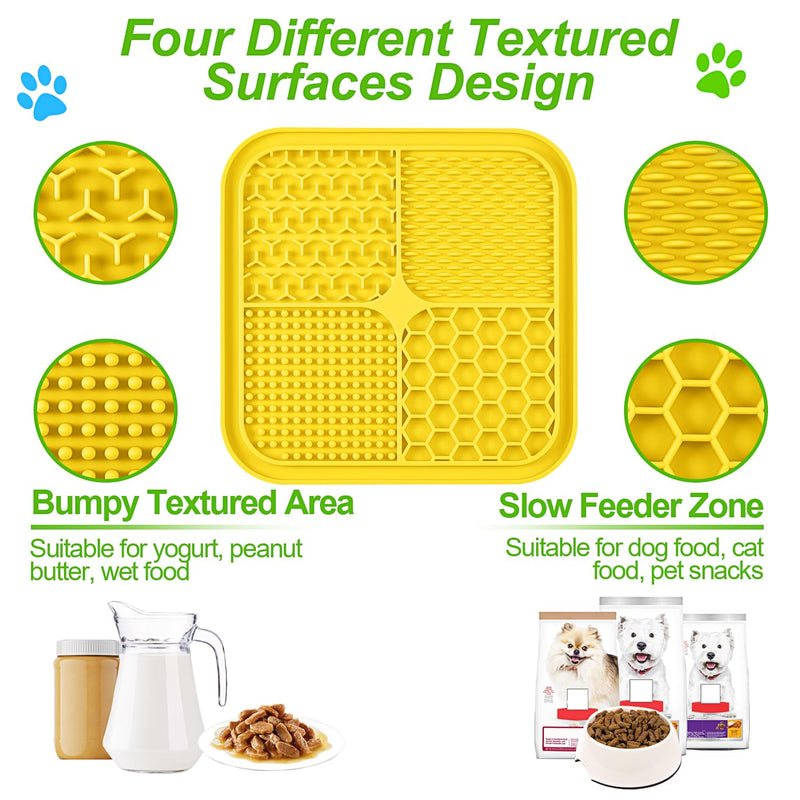 LUKITO 3PCS Lick Mat for Dogs and Cats, Licking Mat with Suction Cups for Dog Anxiety Relief, Cat Peanut Butter Lick Pad for Boredom Reducer, Dog Enrichment Toy, Dog Lick Mat for Bathing Grooming Small-3 Pack - PawsPlanet Australia