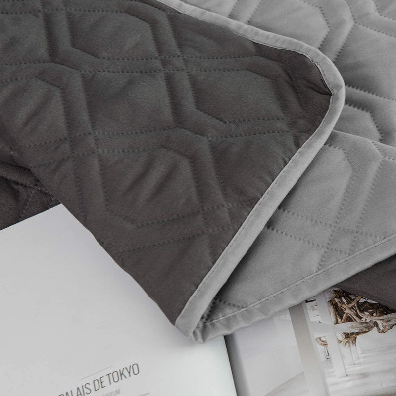 Ameritex Waterproof Dog Bed Cover Pet Blanket for Furniture Bed Couch Sofa Reversible 52x82 Inch (Pack of 1) Grey+dark Grey - PawsPlanet Australia