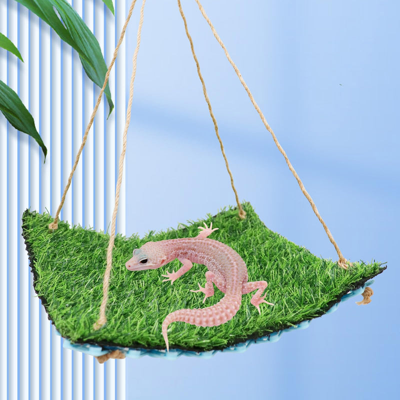 Bearded Dragon Hammock, Bearded Dragon Bed, Artificial Plant Lizard Swing Toys, Reptile Habitat Decor, Tank and Aquarium Accessories for Hermit Crab Chameleon Birds Rats Hamster