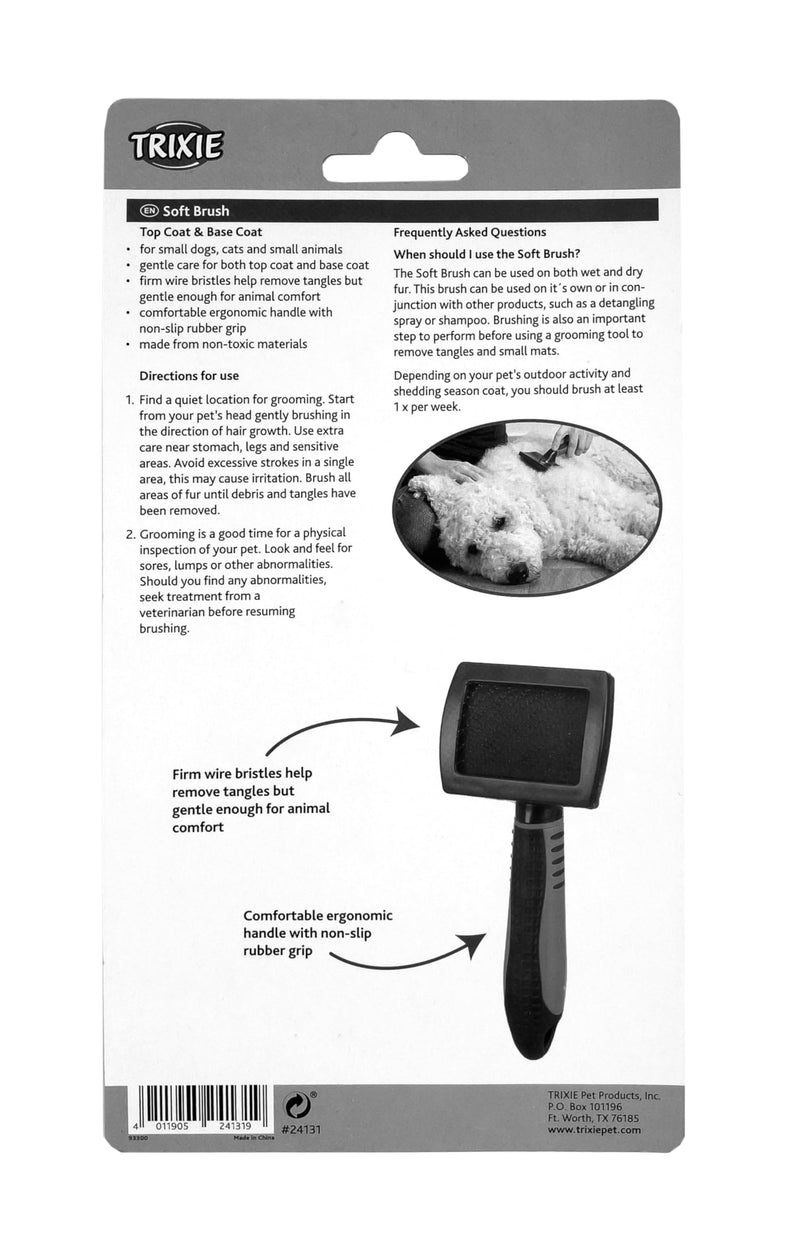TRIXIE Pet Grooming Brush for Cats, Dogs, Small Animals, Detangling Top Coats and Base Coats, Deshedding Tool - PawsPlanet Australia