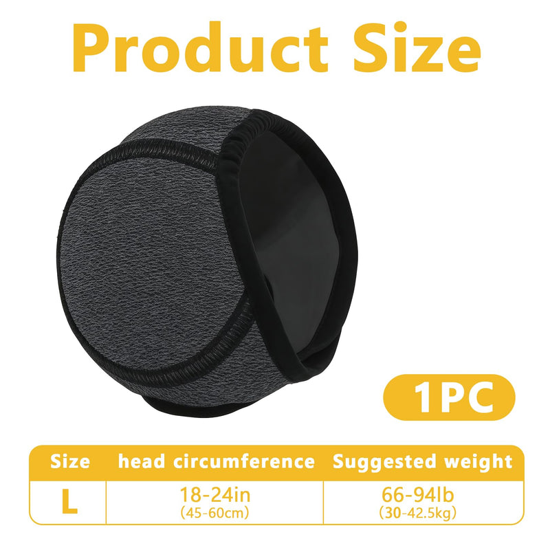 Dog Ear Protectors for Dogs, Waterproof Adjustable Dog Snood Ear Muffs Noise Protection Calming Hood for Grooming Bathing Swimming Anxiety Relief, Pet Ear Covers (L) L