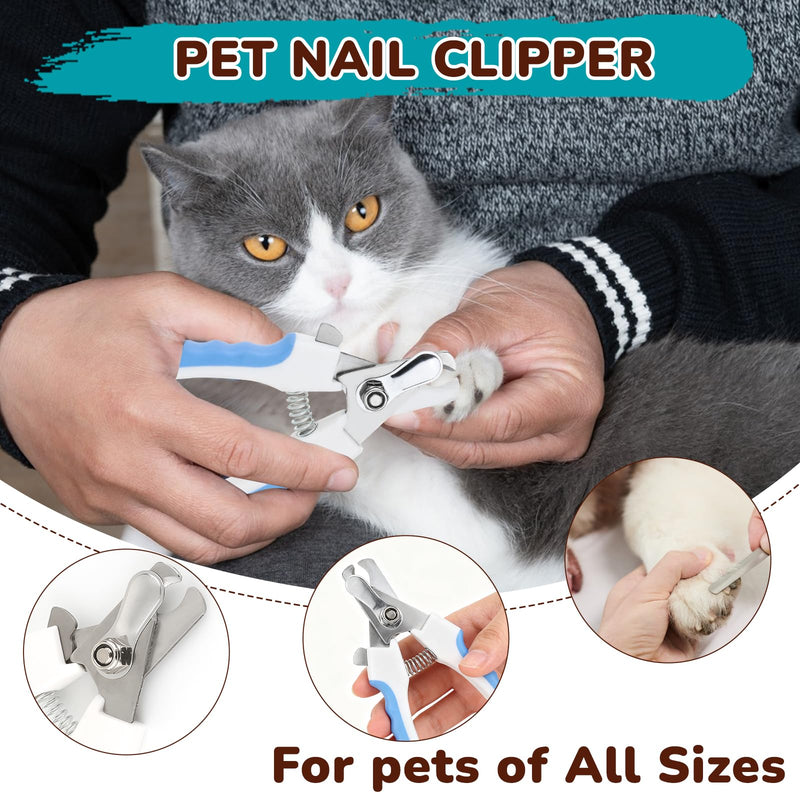 Dog Brush Grooming Kit 10pcs for Shedding, Pet Grooming Kit, Self-Cleaning Slicker Brush, Dematting Rake, Nail Clipper/Trimmer for Dogs,Cats,Rabbits& Small Animals - PawsPlanet Australia
