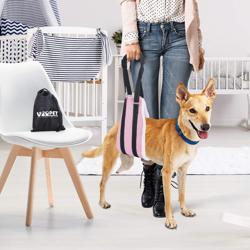 VOOPET Dog Sling, Portable Hip Support Harness Assist Lift Dogs Rear for Canine Aid - Pet Lift Harness for Small, Medium & Large Dogs Hind Leg Support Rehabilitation Pink - PawsPlanet Australia