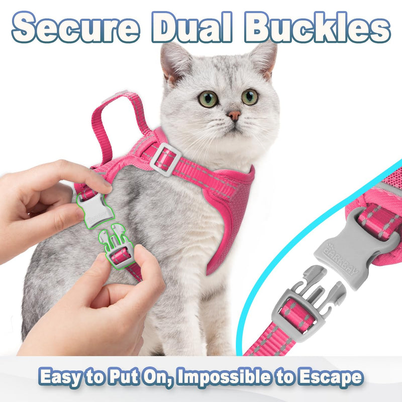 Cat Harness and Leash Set Escape Proof for Kitten Walking, Soft Adjustable Top Handle Vest Harnesses for Cats, Easy Control Breathable Reflective Small Medium Large, Pink, XS X-Small - PawsPlanet Australia