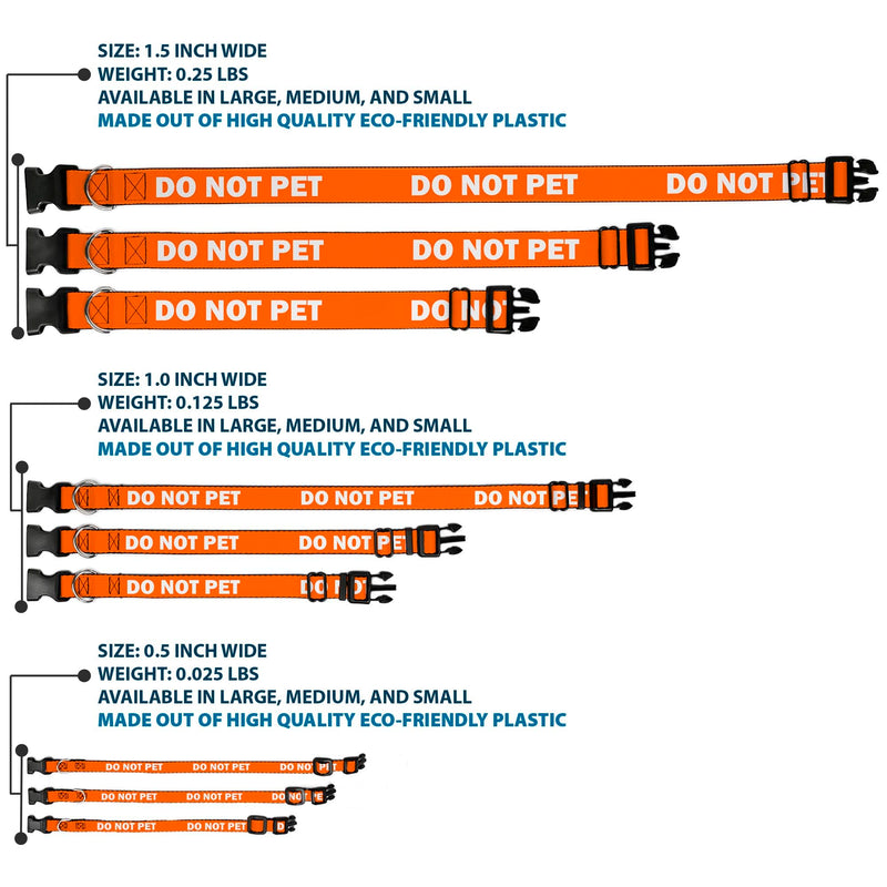 Buckle-Down Dog Collar Plastic Clip Pet Quote Do Not Pet Orange White 15 to 26 Inches 1.0 Inch Wide 1" Wide - Fits 15-24" Neck - Large