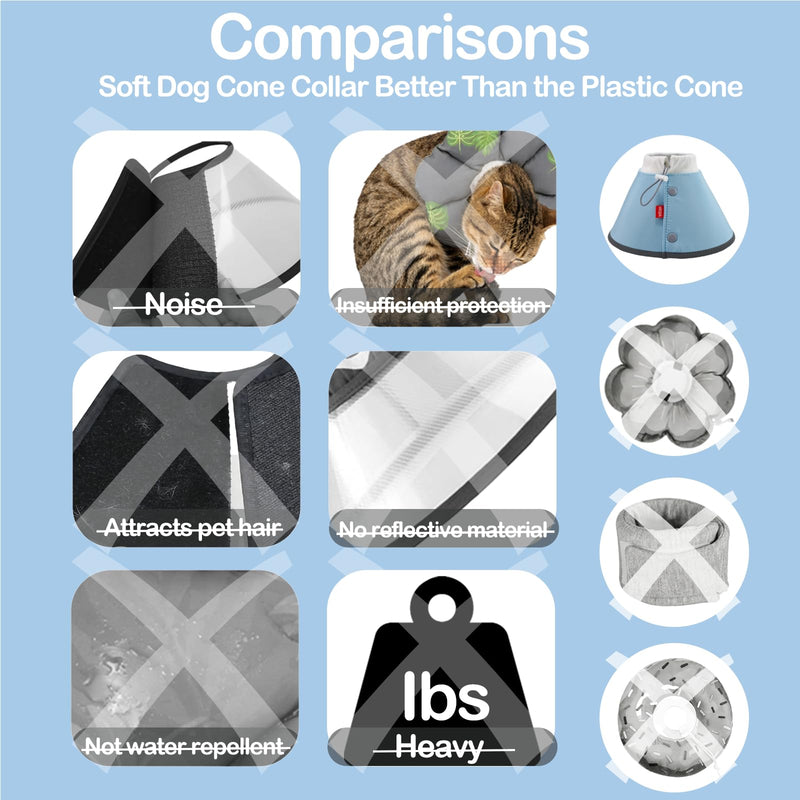 Dog Cone Collar Adjustable After Surgery, Comfortable Dogs Recovery Collar, Adjustable E Collar Alternative to Stop Licking, Protective Dog Neck Collar Plastic Practical Blue (Neck:8"-10")