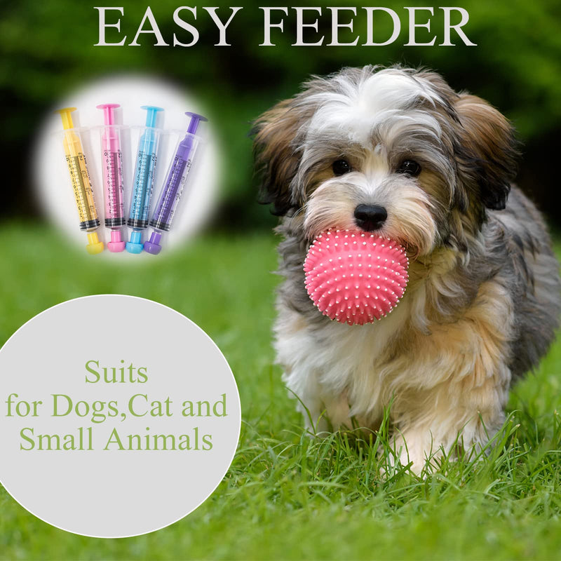 4Pcs Animal Syringe Feeder Chromatic Plastic Syringe Pet Feeding for Puppies, Cat, Rabbits and Other Baby Animals Measuring Tools for Scientific Labs, Oil or Glue Applicator (10ml) - PawsPlanet Australia