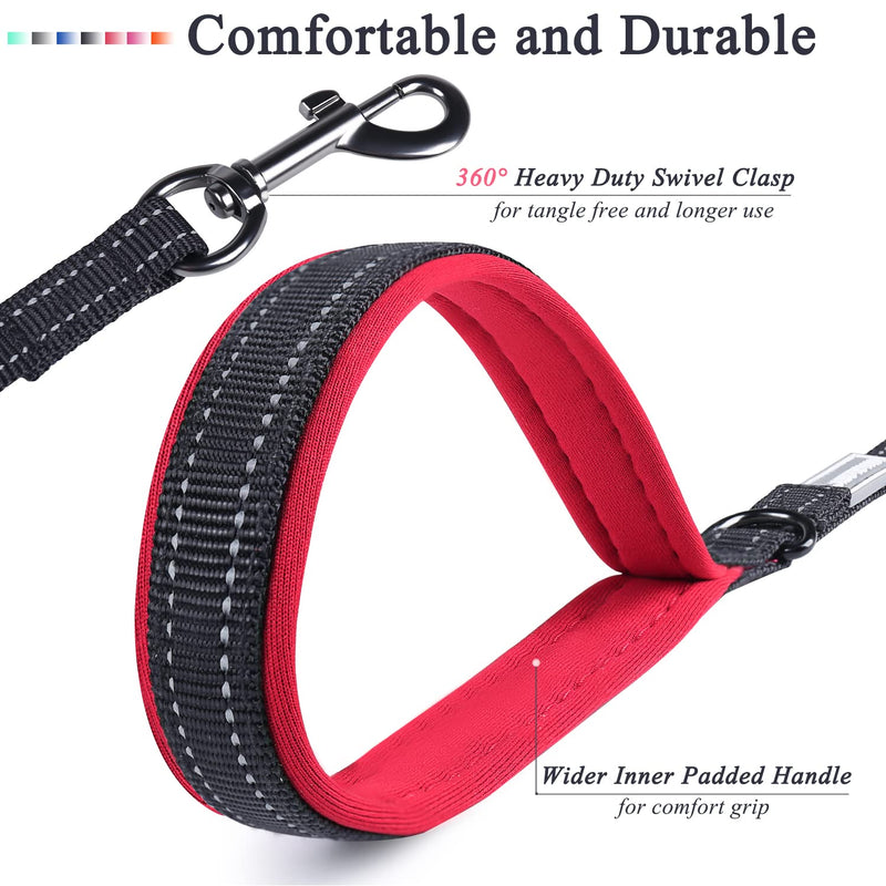 VIVAGLORY Dailyx Dog Leash, Puppy Leash for Training & Walking with Soft Padded Handle, Heavy Duty & Double Layer Nylon for Pet Puppy, 5ft x 1in, Black Leash (5 ft. x 1 in.) - PawsPlanet Australia