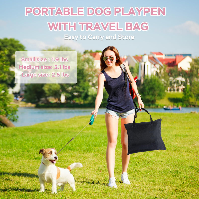 Portable Pet Cat Playpen,Cat Cages Indoor Collapsible Dog Crates Tent Kennel Playpen for Dogs Cat and Rabbit Travel Dog Playpen Indoor & Outdoor (Small?27.6" L x 21.7" W x 17.7" H?, Pink) Small?27.6"L x 21.7"W x 17.7"H?