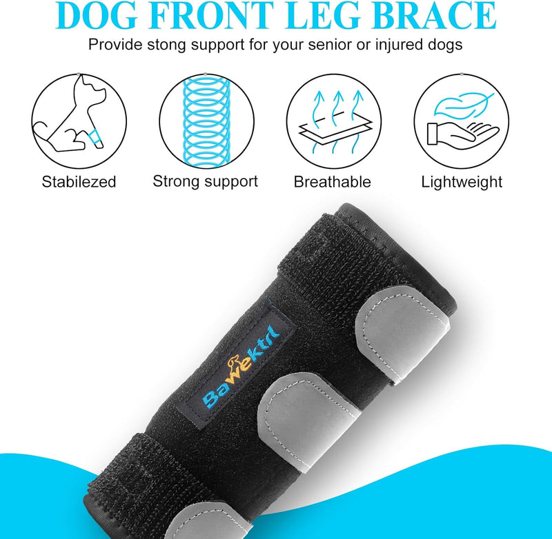 (L/XL) Dog Front Leg Brace, Pair of Dog Leg Brace with Metal Strips, Canine Front Leg Hock Wrap Sleeve for Carpal Support, Protects Wounds Brace Heals and Prevents Injuries and Sprains (L/XL)