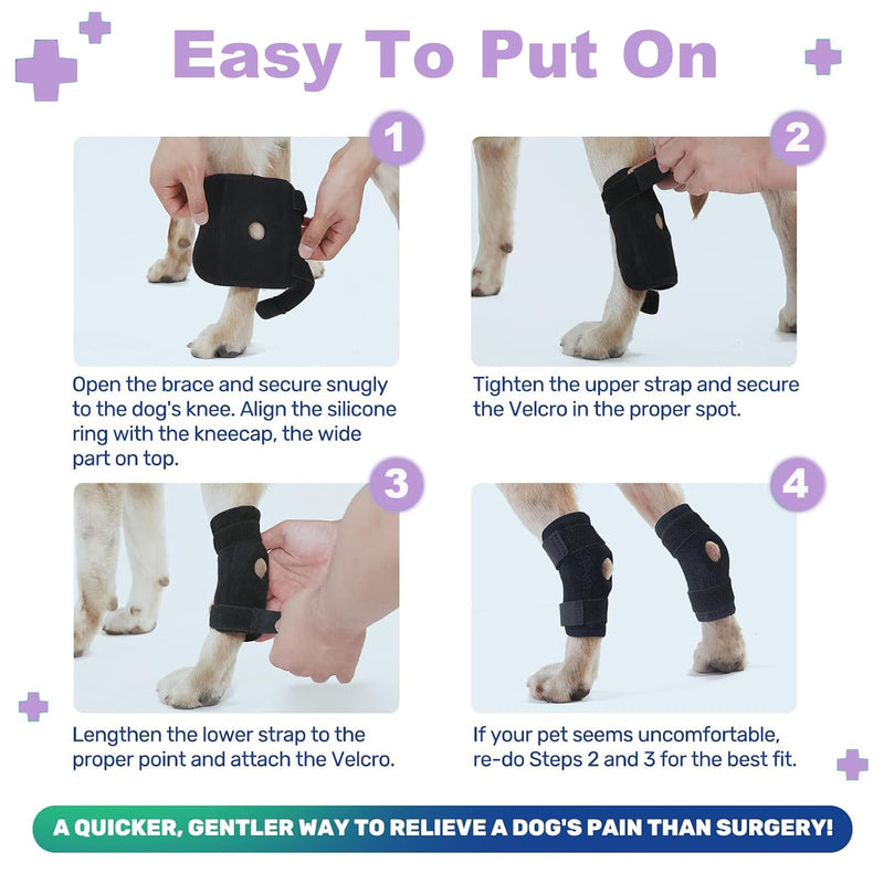 Dog Leg Brace for Back Leg Rear Leg Hock Ankle, Dog Hip Brace for Sprains, Torn Ligaments and Post-Op, Strong Support Help, Lightweight, Promotes Faster Recovery and Reduce Pain, 1 Pair, Large Violet - PawsPlanet Australia