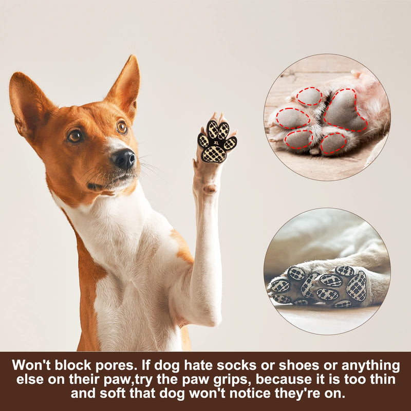 BEAUTYZOO Dog Paw Protectors Grip Pads Anti-Slip Traction for Small Medium Large Dogs on Hardwood Floors Hot Pavement, Dog Grip for Senior Dogs Injury Protection for Paws 6 Sets 24 Pads XXXL (L 3.38in x W 3.07in) - PawsPlanet Australia