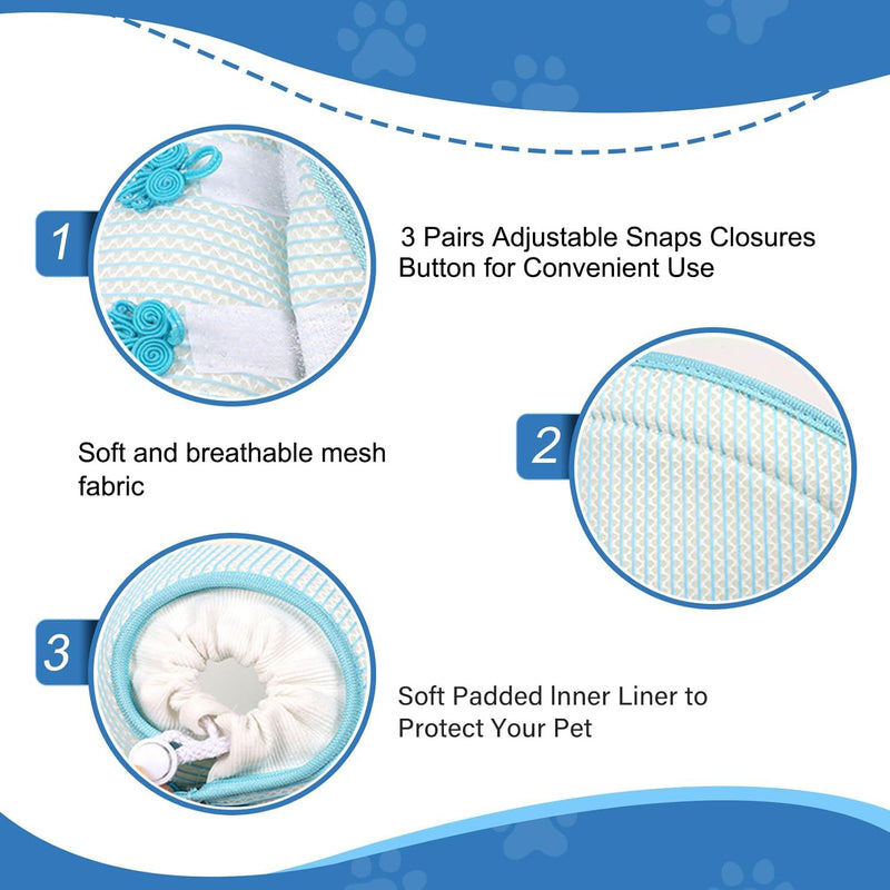 Cat Elizabethan collar, Soft Adjustable Elizabethan collar for cats, Prevents licking of wounds, Cat collar for post-surgery, sterilization & skin care (Blue, M)