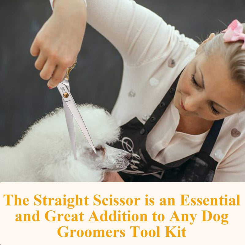 JASON 7" 50 Teeth Dog Grooming Blending Scissor, 7" Straight Cat Grooming Shear,Ergonomic Pet Thinner Blender Trimming Texturizing Kit for Right Handed Groomers, Sharp, Comfortable, Light-Weight - PawsPlanet Australia