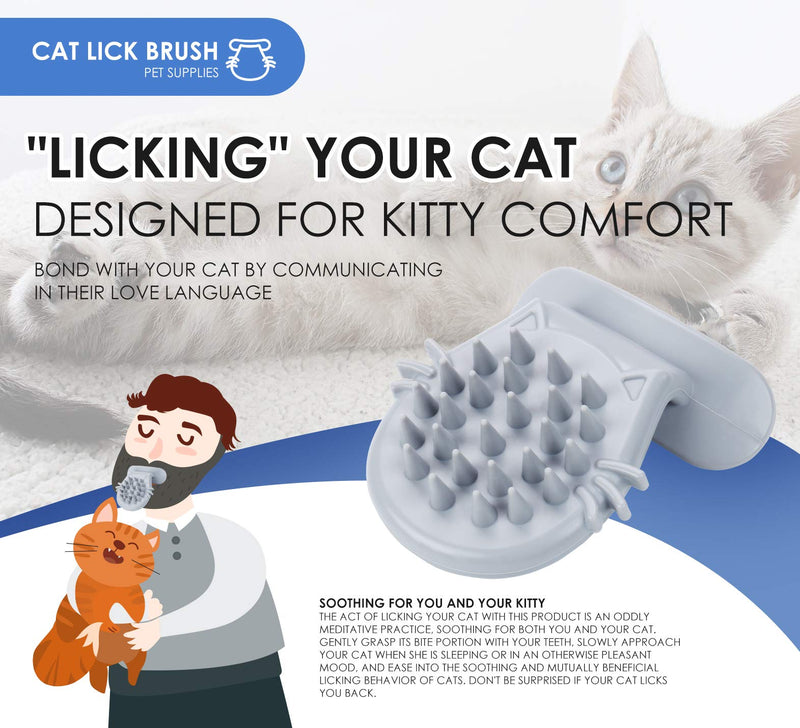 Cat Brush Shedding Grooming, Soft Massage Cat Tongue Brush, Licking Your Cat Like a Mama Cat to Comfort, Surprise Pet Gifts silver gray - PawsPlanet Australia