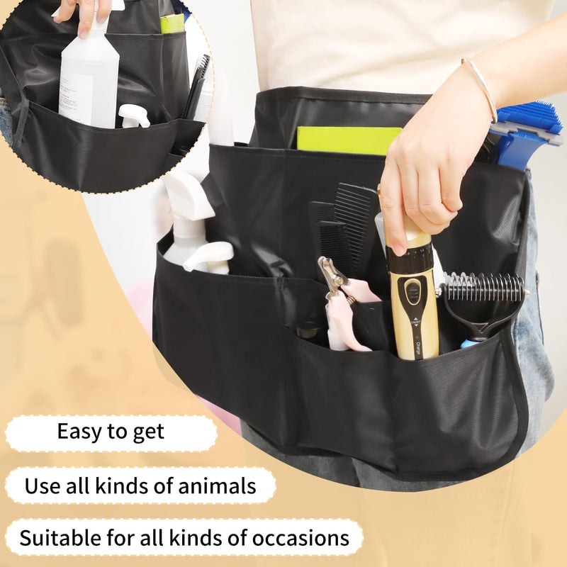 Rsobl Pet Groomer Pocket Apron Waterproof Pet Grooming Apron Work Aprons Clothes for Beauticians Pet Grooming Kit for Cats and Small Dogs - PawsPlanet Australia