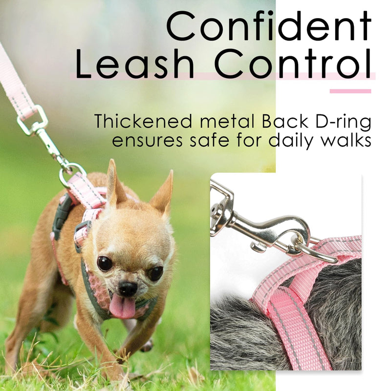 ThinkPet Reflective Breathable Soft Air Mesh No Pull Puppy Choke Free Over Head Vest Ventilation Harness for Puppy Small Medium Dogs and Cats(XS,Light Pink) X-Small (Pack of 1) Neon Pink - PawsPlanet Australia