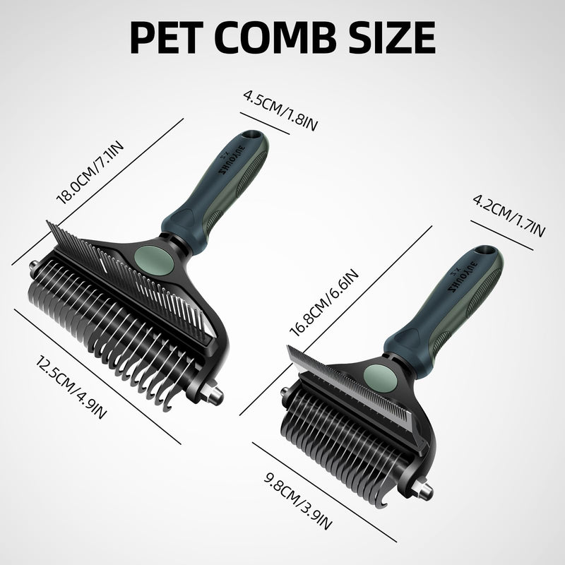 Dog Brush Set - 2-in-1 Double-Sided Slicker Brush for Dogs | Dog Brush for Shedding & Long/Short Haired Dogs, Fur Remover Roller for Efficient Cleanup, Shedding Solution for Multi-Pet Homes（3PCS） - PawsPlanet Australia