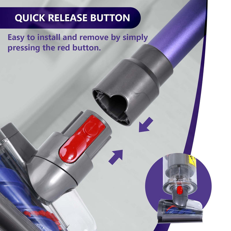 Mini Motorized Brush Head Compatible with Dyson V7 V8 V10 V11 V15 Vacuum Cleaners - Pet Hair Removal Vacuum Attachment - Hair Screw Tool for Carpeted Stairs, Couch/Sofa Cushions, Car Carpet - PawsPlanet Australia