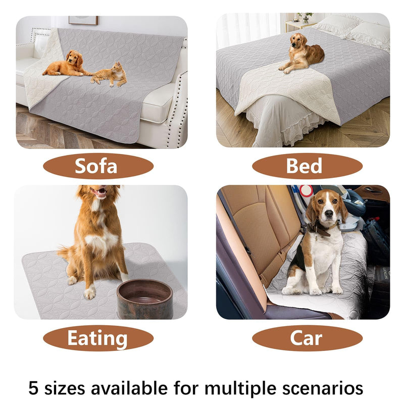 Waterproof Dog Blanket, 52x82 inches Pet Couch Covers for Sofa, Bed Furniture Protector from Dogs Washable and Reversible-Lightgrey+Cream Lightgrey+cream - PawsPlanet Australia