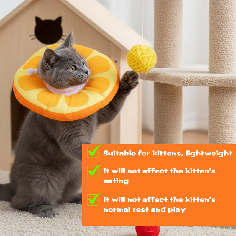 Small Cat Cone Collar Soft,Lovely Cats Donut Collars Adjustable Pet Waterproof Collar Elizabethan Neck Cones Cute Kitten Cones for Recovery Prevent Licking Biting Protect Wounds