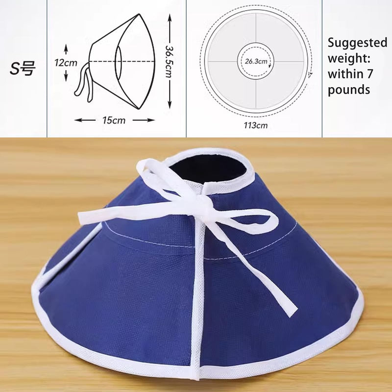 Cat Recovery Collar, Adjustable Cat Cone Collar Soft for Wound Protection Surgery Recovery, Pet Recovery Collar Breathable Blue, 25cm Neck Size