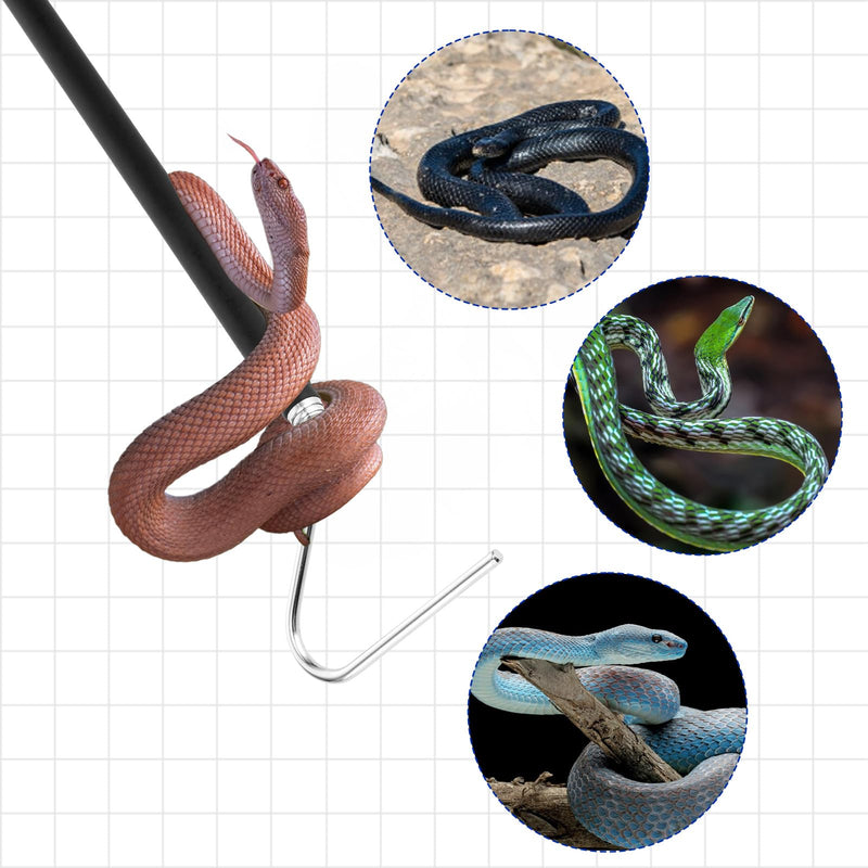 40 Inch Snake Hook, Stainless Steel Extensible Grappling Hook, Pick-Up Handling Tool, Pet Snake Accessories, Pool Skimmer Basket Hook - PawsPlanet Australia