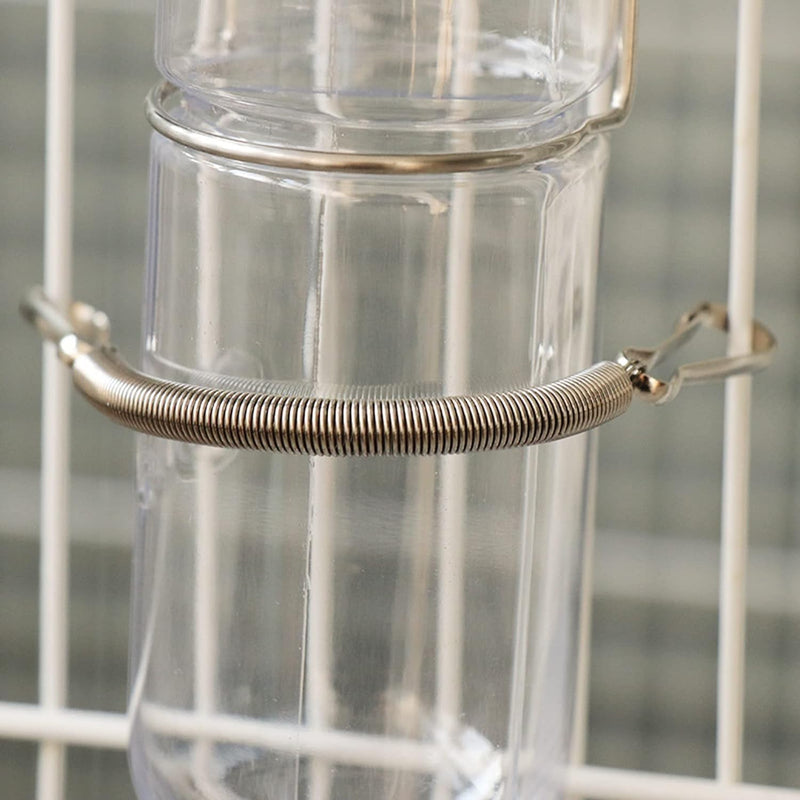 Silver Replacement Springs with 2 Clips Stainless Steel 3.1 Inch Spring Fastening Water Drinking Bottle for Rabbit Hamster Water Bottle Spring Clip,Feeding and Watering Supplies - PawsPlanet Australia