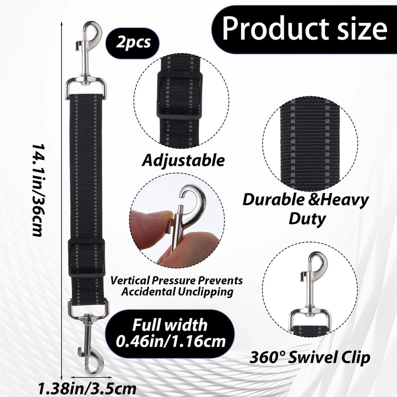2 Pack Dog Collar Safety Clips Adjustable Prong Collar Backup Clasp Leash Connector Reflective Nylon Double Ended Clasp Leash Clips for Pet Dog Puppies Harness Collar Companion Safety Clip - PawsPlanet Australia