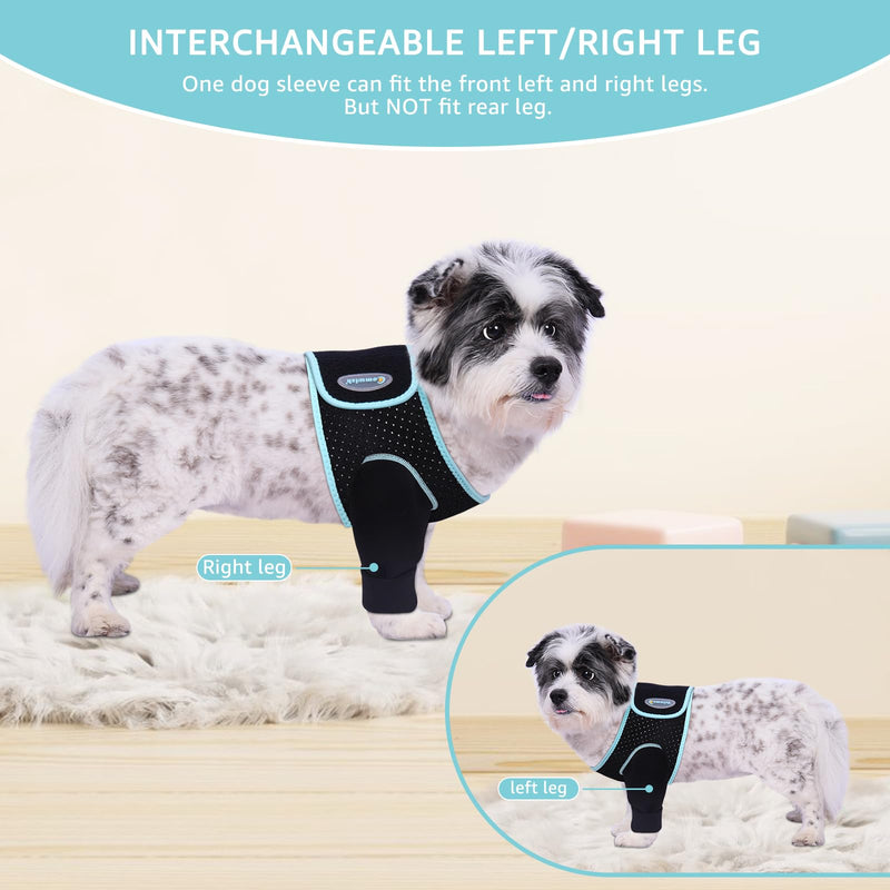 Recovery Sleeve for Dogs, Front Leg Protection After Surgery, Dog Leg Sleeve to Stop Licking, Bite and Keep Dry, Machine Washable Waterproof Abrasion Resistant Dog Recovery Sleeve (S) Small Single Leg - PawsPlanet Australia