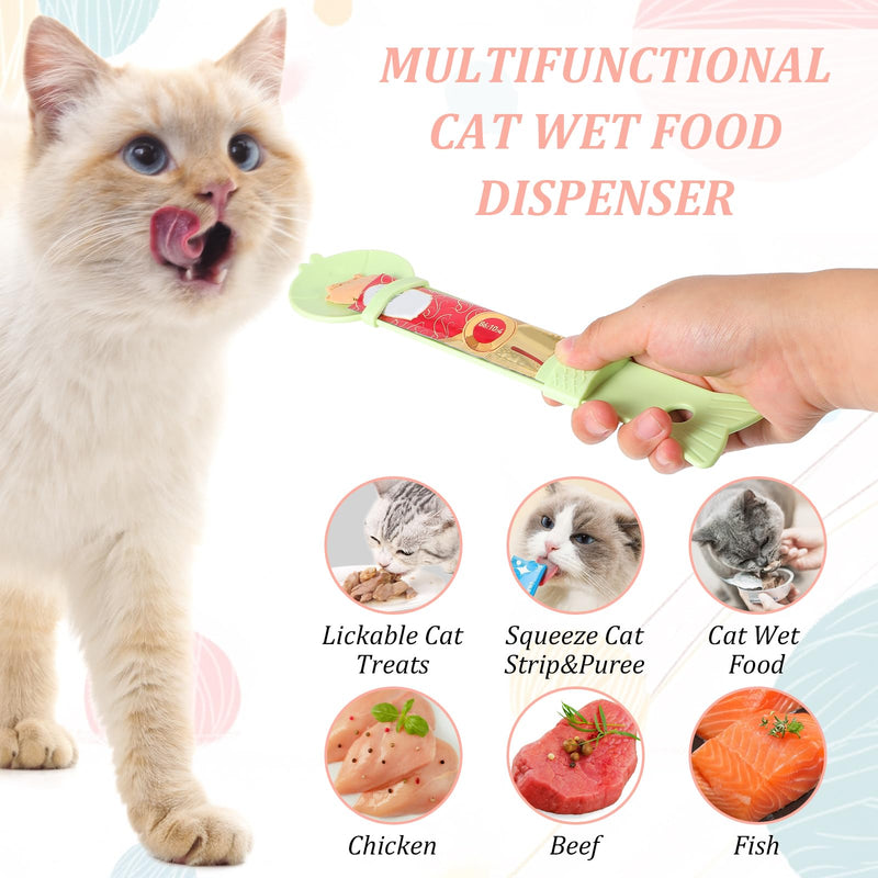 3 PCS Cat Treat Spoon, Cat Strip Feeder Spoon, Cat Spoon for Wet Treats Dispense, Cat Food Spoon Cat Stripe Squeeze Spoon, Multifunctional Lickable Treat Feeding - PawsPlanet Australia