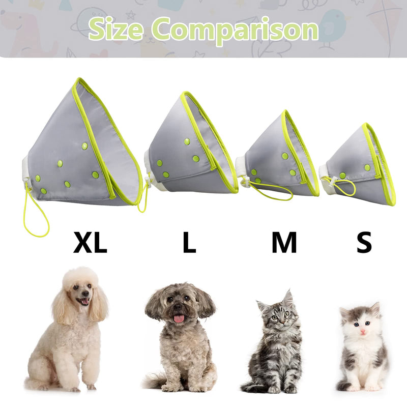 Vehomy Cat Recovery Collar Adjustable Cat Dog Cone Collar Pet Elizabethan Collar Soft Lightweight Dog E Collar for Cat Kitten Puppy to Stop Licking Wounds After Surgery Grey L Large - PawsPlanet Australia