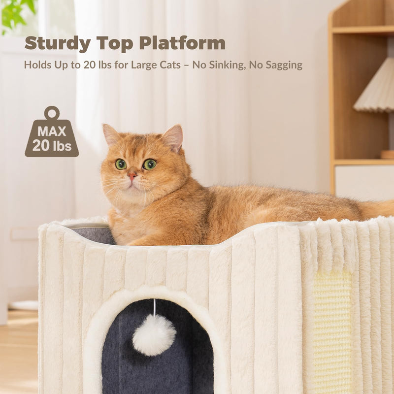 Avont Cat Recovery Suit After Surgery Bundle with 3-in-1 Cat House, Foldable Enclosed Cat House