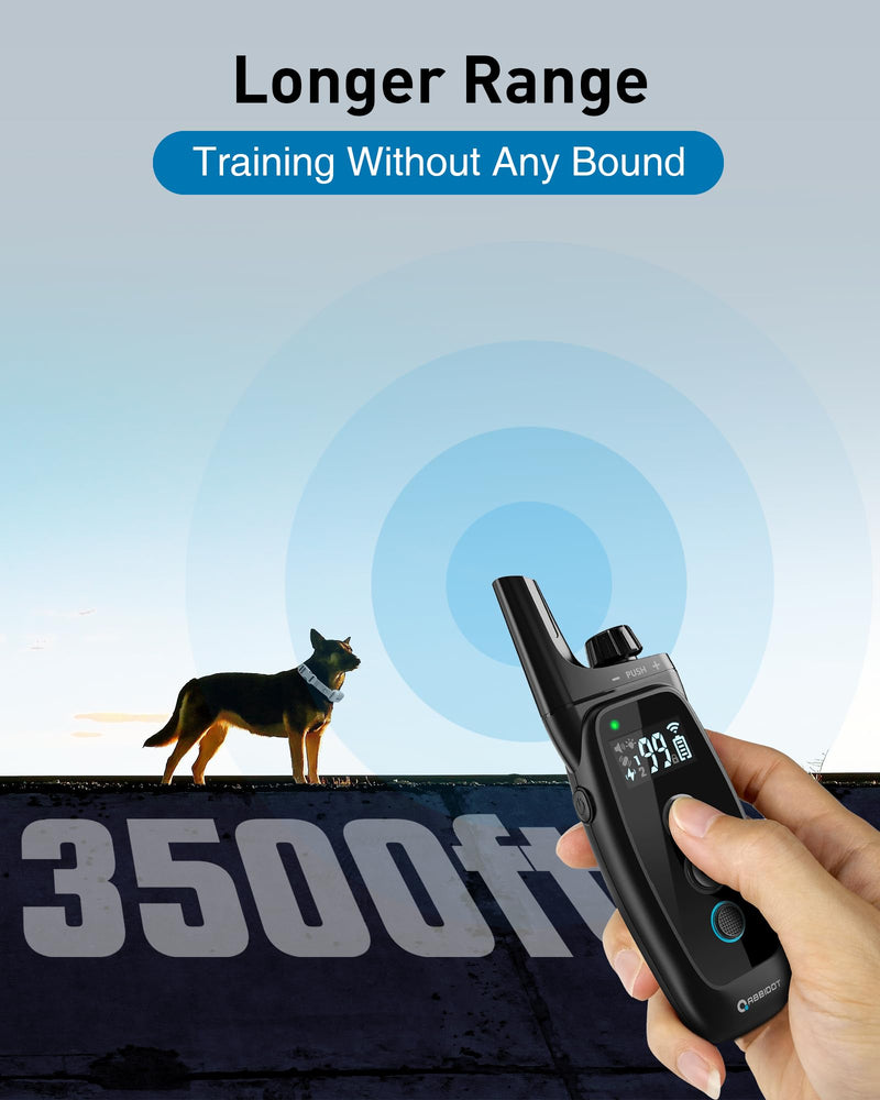 ABBIDOT Dog Training Collar with Remote - 3500FT Shock Collar for Dogs 5-130 lbs，IPX7 Waterproof & 4 Training Modes, Safety Lock & Night Vision Light，Rechargeable E-Collar for Small to Large Dogs 1 Collar Black - PawsPlanet Australia