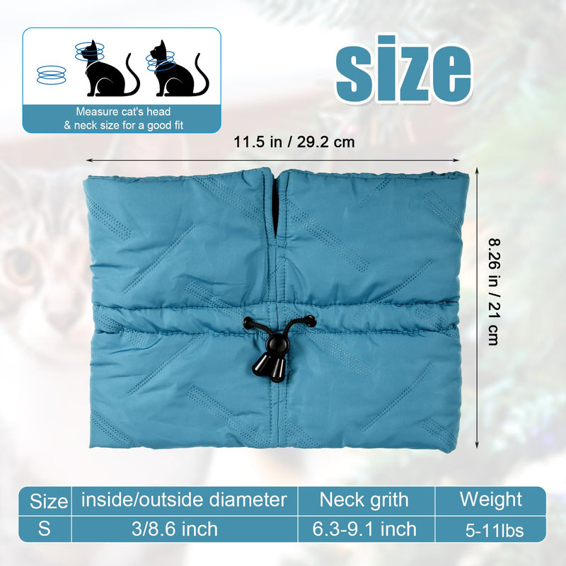 Cat Recovery Collar, Soft Adjustable Cat Cone Collar Breathable Cat Neck Protector Elizabethan Collar Lightweight Waterproof Kitten Cone Alternative for Puppies Pets, Stop Licking (S, Blue) - PawsPlanet Australia