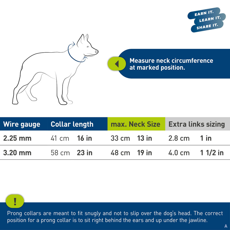 Herm Sprenger Stainless Steel Dog Collar with Quick Release ClicLock Buckle for Small Medium Large Dogs Training Collar for Dogs Made in Germany (23in x 3.2mm) 23in x 3.2mm (neck size up to 19in) - PawsPlanet Australia