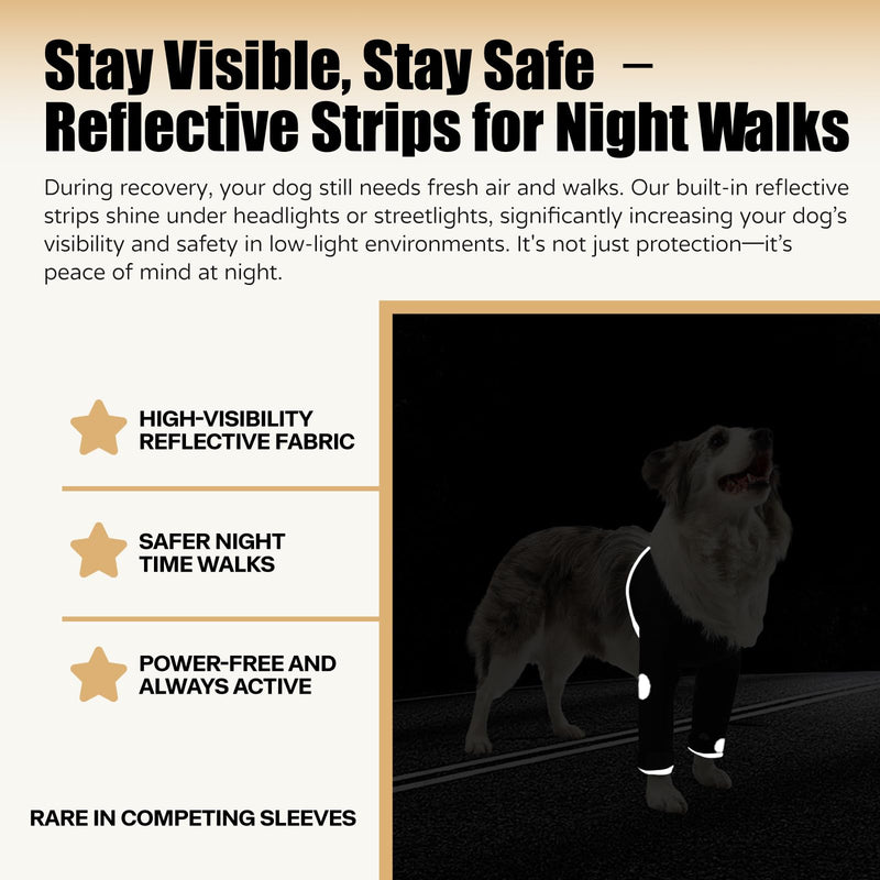 Dog Recovery Suit, Medical Cone Alternative, Abrasion Resistant Dog Recovery Sleeve, Washable 3mm Thick and Waterproof, Pet Wounds Prevent Licking, Bite, Being Wet, and Keep Dry XL Front Both Leg Sleeves