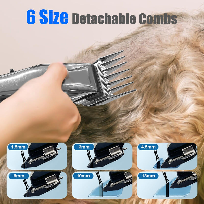 KIKETECH Dog Clippers for Grooming Professional - Rechargeable Dog Trimmer for Thick Heavy Coats, LCD Display Cat Trimmer, Low Noise Pet Shaver for Dog, Cats, Rabbits and Other Pets, Gold - PawsPlanet Australia